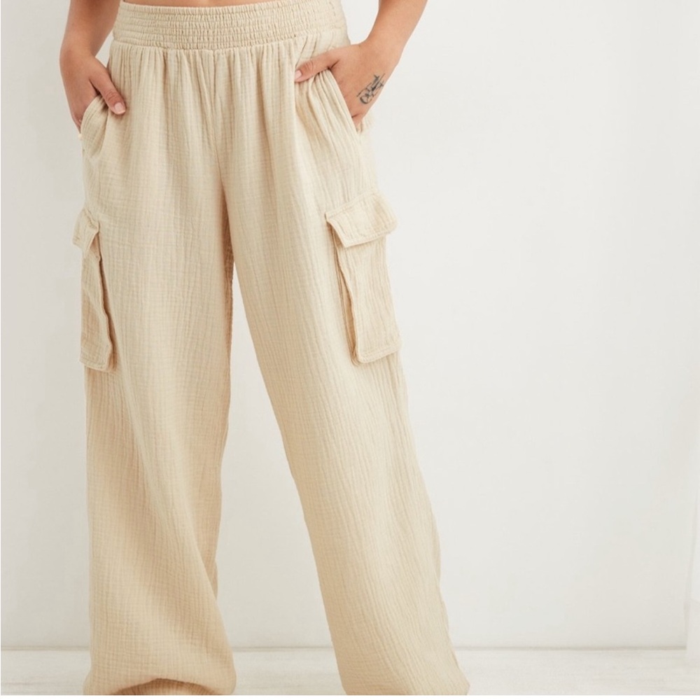 Aerie | Breezy Gauze Cargo Pants | Size M